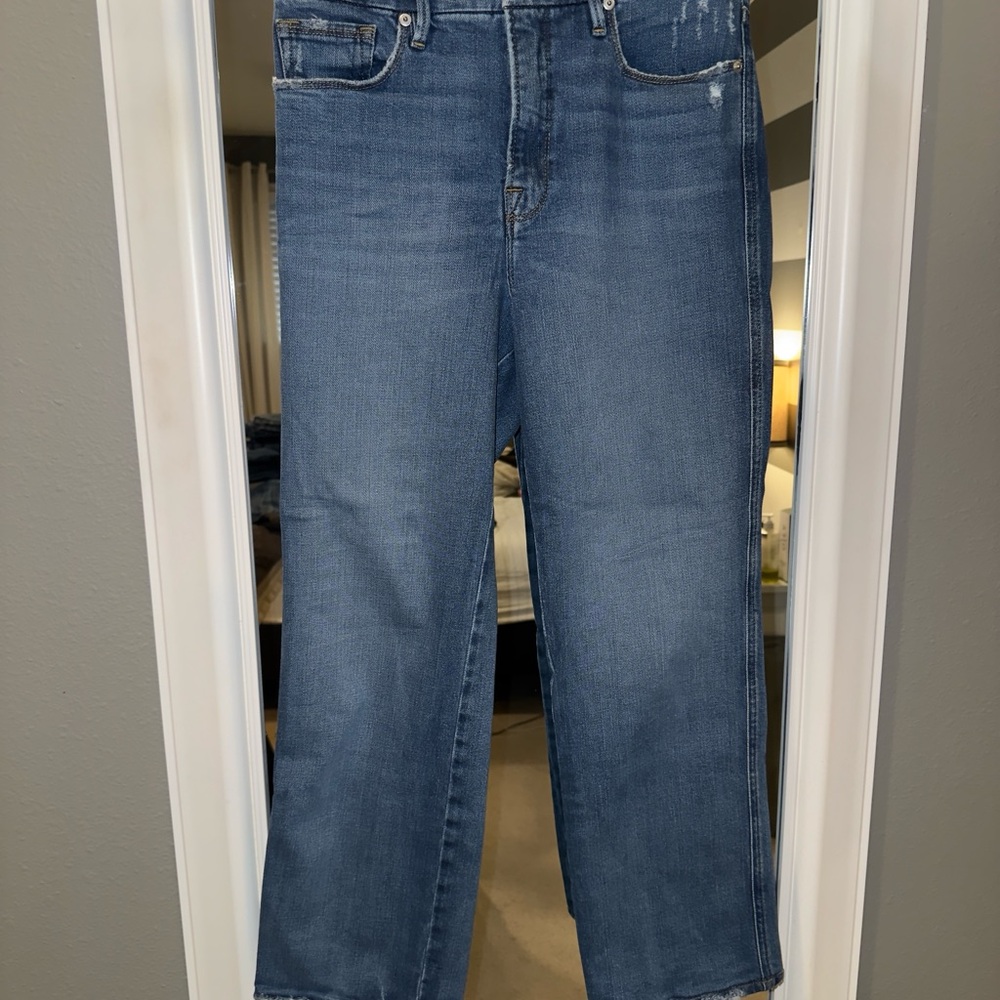Good American Blue Straight Jeans Classic Style